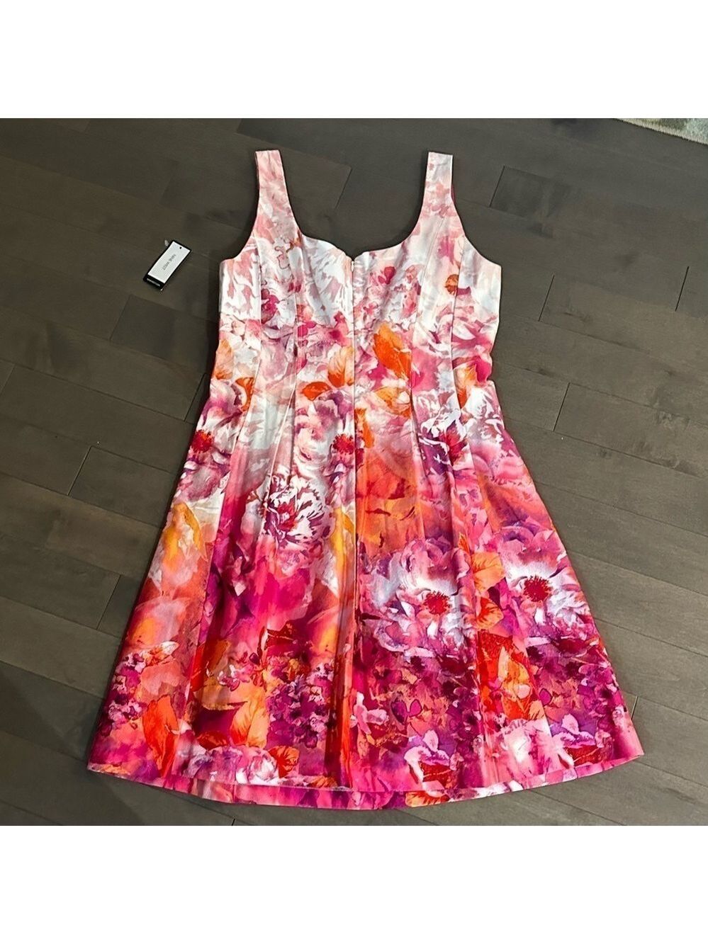 Nine West Bulgarian Rose Pink Pleated Aline fit and flare Dress Size 12